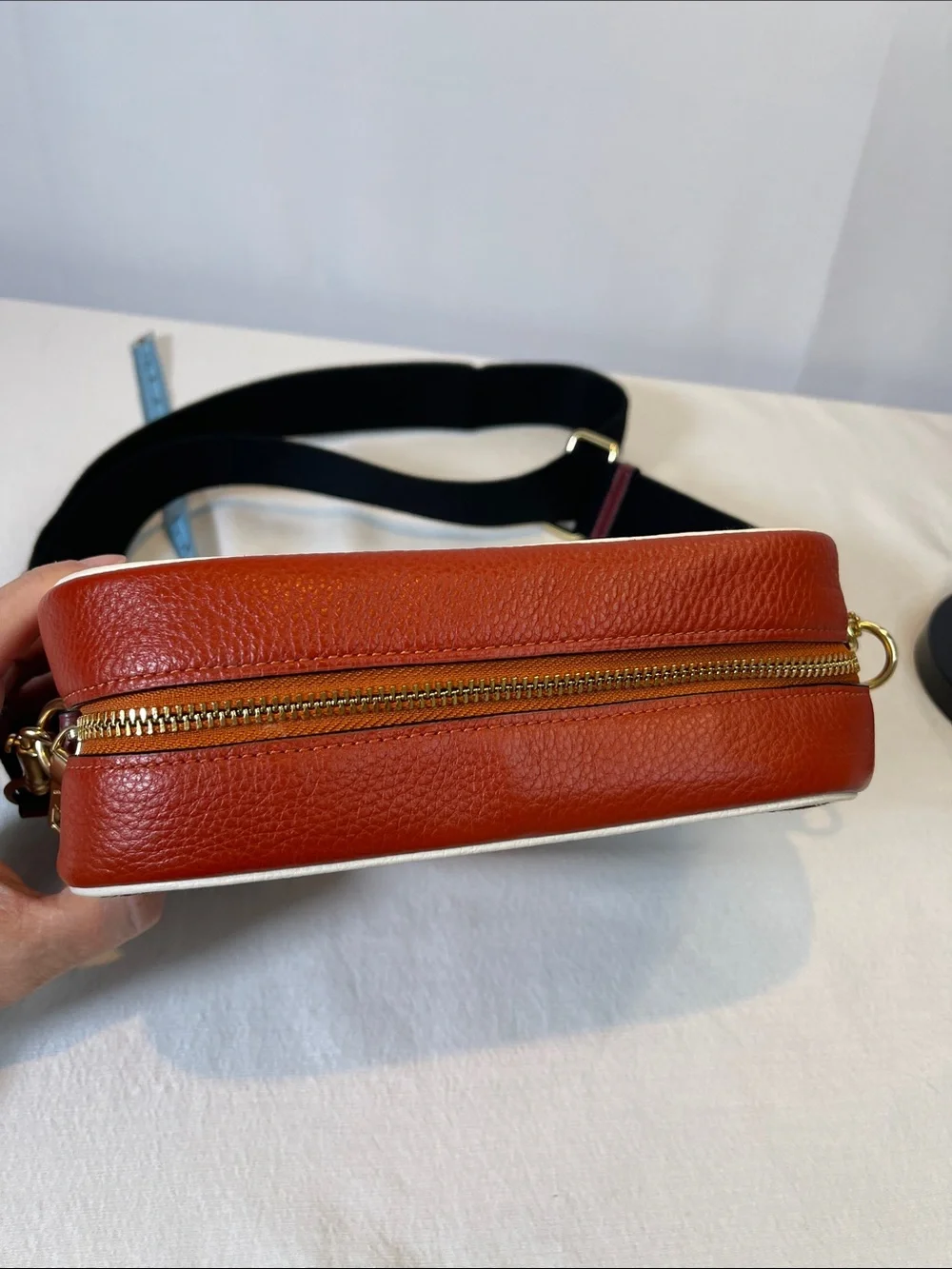 Coach D2022-1912 Dempsey Camera Bag Signature Canvas Rainbow Stripe Crossbody